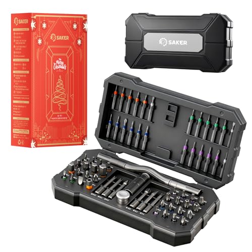 Saker 66 in 1 Magnetic Screwdriver Set,Multi Bit Ratcheting Screwdriver Set with Detachable Handle Portable Repair Tool Kit for Furniture, Electronics, Bike, DIY, Computer,Christmas Gifts - style: 66 in 1 Christmas