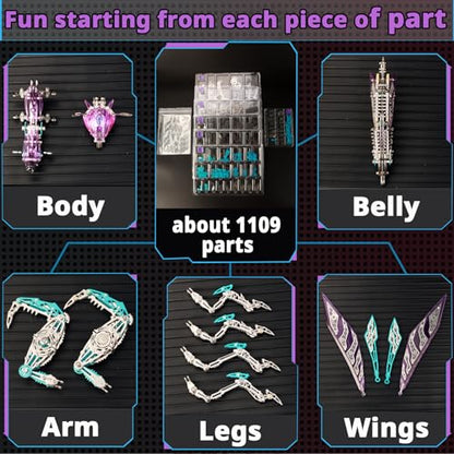 3D Metal Puzzles for Adults, Metal Model Kits Difficult Metal Building Kit - color: Purple