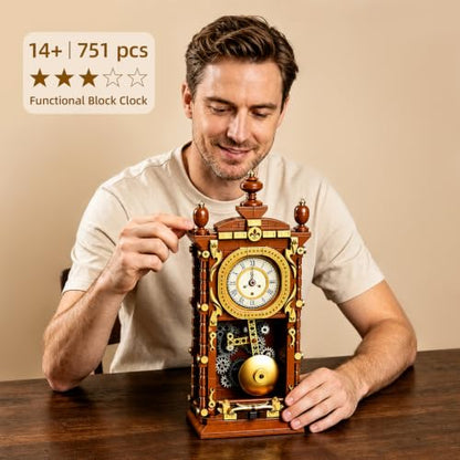 Vintage Mechanical Pendulum Clock Building Blocks Set (751PCS)