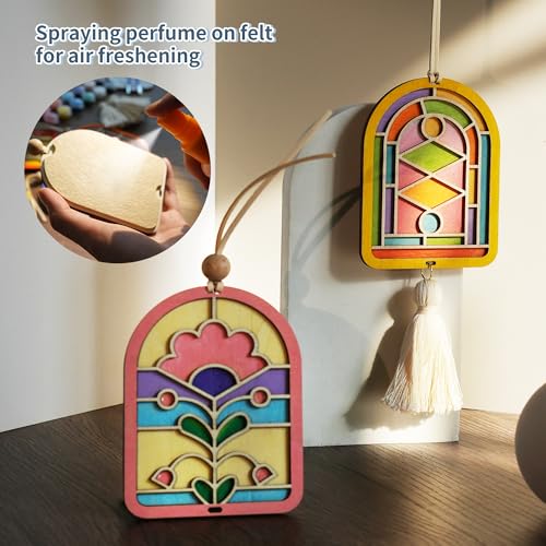 Temlum 10pcs Wooden Air Frshener Painting Craft Kit for Adults
