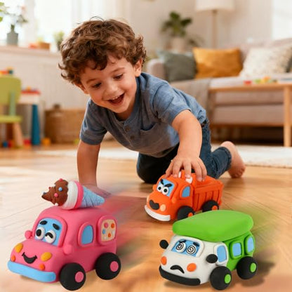 Air Dry Clay Kit for Kids - 3 Boxes Pull Back Car Making - color: Fun Adventure Park