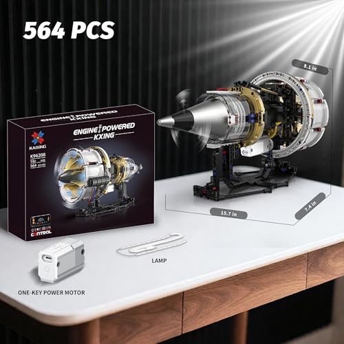 Jet Engine Model Kit that Run App Controlled Building Blocks Set with Motor - size: X-Large