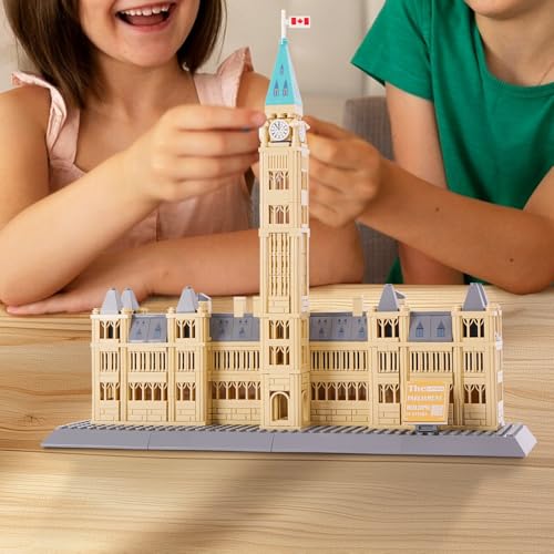Oichy Parliament Hill Model Building Kits, World Famous Architectural Building Blocks Set, Ottawa Parliament Toy Set for Adults and Kids(608 PCS) - color: Parliament Buildings