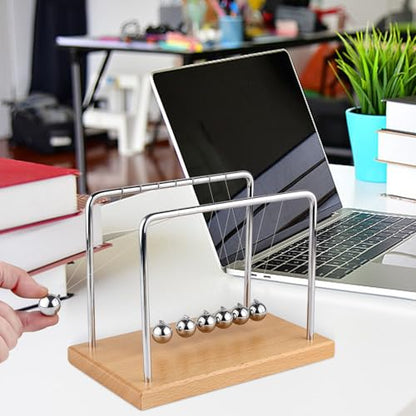 Newton's Cradle Balance Balls Fascinating Physics Gadget for Home and Office 7 Beads (7 Beads) - size: 7 Beads