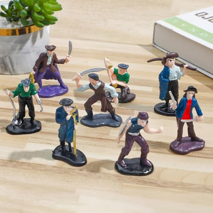 ONEST 8 Pieces Little People Figurines Hand Painted People Action Figures Figures Realistic Detailed Pirate Figurine Model Figures Party Favors Table Decorations - style: Pirate