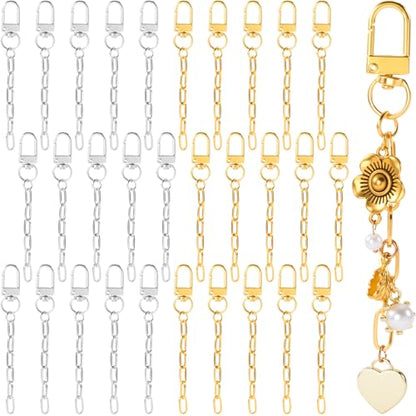 Hzopcw 30pcs Keychain Making Kits for Bag Charm, Gold & Silver - color: A-30pcs-Gold,Silver