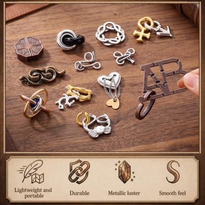 48 Pcs Metal Brain Teaser Puzzles Set for Adults, Modern - style: Modern