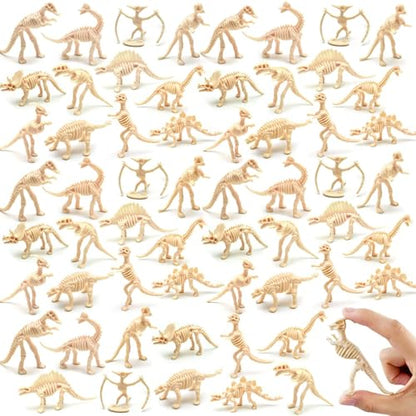 60 Pack Dinosaur Fossil Skeletons,Plastic Figures Dino Bones