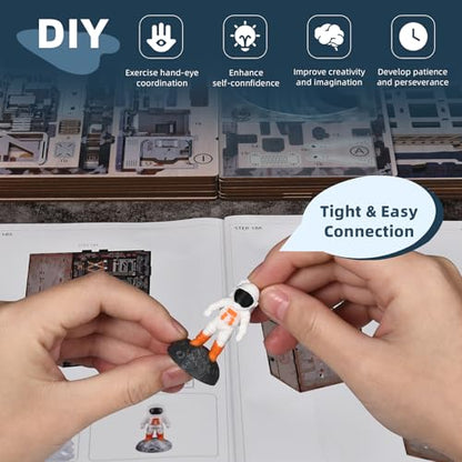 Book Nook Kit,DIY Miniature House Dollhouse Kit with LED - color: Aerospace Foundry