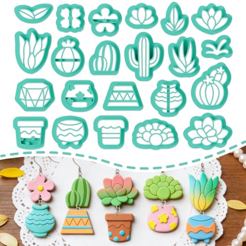ORIGACH 22 PCS Potted Plants Polymer Clay Cutters Set - style: Potted Plants