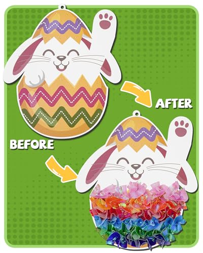 ATFUNSHOP 10 Packs Poke in Crafts Art Easter Basket Stuffers, Mess Free Kids Paper Activites, Easter Gifts for Boys and Girls 4 5 6 7 8 9 Years Old, DIY Eggs & Bunny Toys - color: 4. Easter