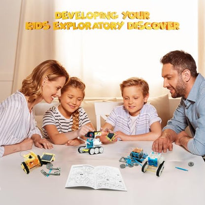 Wesfuner 30-in-1 STEM Solar Robot Kit Toys, 243 Pieces Educational Building Science Experiment Kit for Kids Aged 8-12, Birthday Gifts Kids Aged 8 9 10 11 12 13 Years Old(White) - color: White