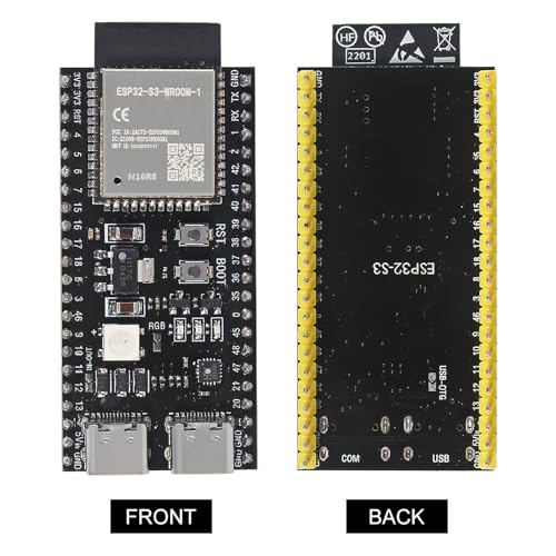 2Sets ESP32 S3 Development Board 2.4G WiFi BT Module Internet of Things ESP32-S3-WROOM-1 N16R8 MCU 44Pin 8M PSRAM with Expansion Adapter - color: 2Sets