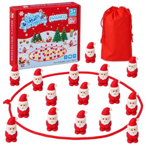 Christmas Magnetic Game with String & 20 Santa Claus - color: Santa Claus