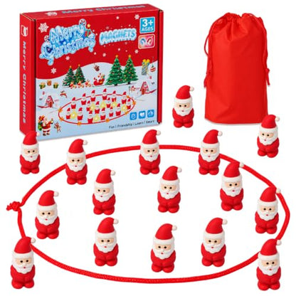 Christmas Magnetic Game with String & 20 Santa Claus - color: Santa Claus
