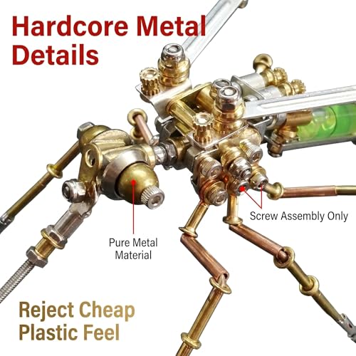 3D Metal Model Mechanical Kits Steampunk Insects Mosquito Puzzle for Adults 140+ Parts 3 Hours Build Cool Desk Decor Christmas & Birthday Gift for Men Father (Mosquito) - style: Mosquito