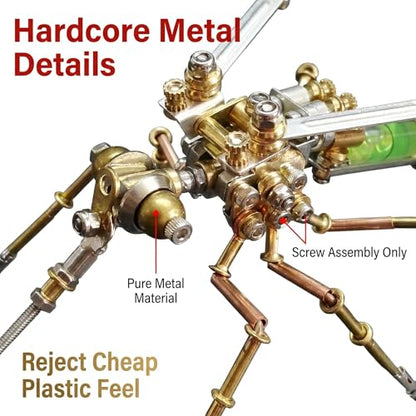 3D Metal Model Mechanical Kits Steampunk Insects Mosquito Puzzle for Adults 140+ Parts 3 Hours Build Cool Desk Decor Christmas & Birthday Gift for Men Father (Mosquito) - style: Mosquito
