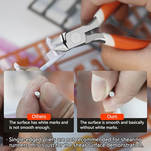 Model Nippers Ultra Thin Single Blade Gundam Nippers Sprue Cutter Hobby Nippers, Model Kit Nippers for Plastic Gunpla Model Building with Protective Cover Spring (Classic Orange) - style: Classic (Orange)