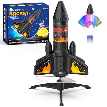 Rocket Launcher for Kids, 200 ft Self Launching Motorized Rocket Toy - color: Orange
