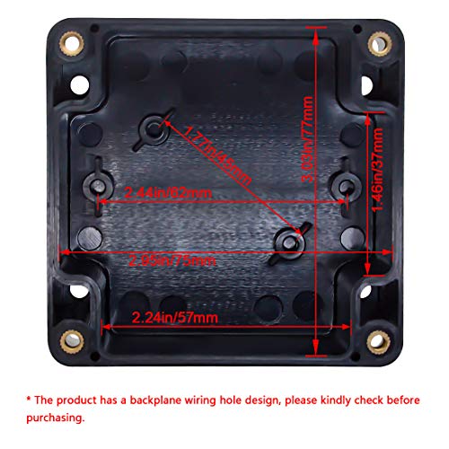 LeMotech ABS Plastic Electrical Project Case Power Junction Box, Project Box Black 3.27"x3.19"x2.2"(83 x 81 x 56mm)(Pack of 2) - color: Black (2 packs), size: 3.27" x 3.19" x 2.2"