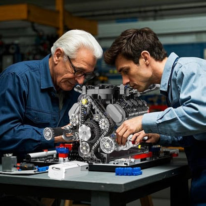 V8 Engine Building Kits that Runs with Motor & APP Controls,715+Pcs