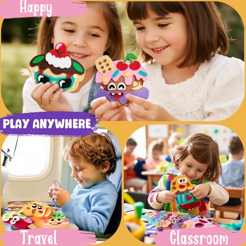 Toylink DIY Sewing Kit for Kids Ages 4-12, 12 Dessert Felt Craft Kit with Pre-Punched Holes, Blunt Plastic Needles, Cotton Stuffing - First Sewing Kit STEM Learning Toys for Girls Boys Birthday Gift - style: Dessert 2
