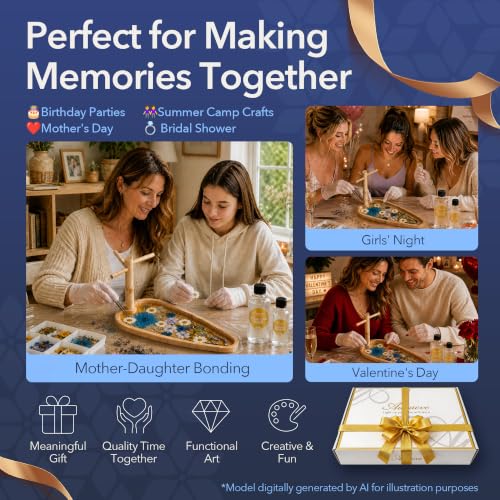Auraeve All-in-One DIY Resin Craft Kit - Flower Jewelry Stand for Adults