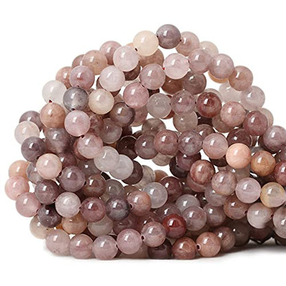 45PCS 8mm Natural Pruple Berry Quartzite Crystal Round Loose Beads for Jewelry Making 1 Strand 15" - color: Pruple Berry Quartzite, size: 8mm