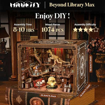 Beyond Library Max Book Nook Kit, DIY 3D Wooden Miniature Dollhouse Puzzle - color: Beyond Library Max