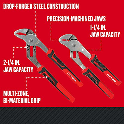 CRAFTSMAN Pliers, 8 & 10", 2Piece Groove Joint Set (CMHT82547) - size: 2 Count, style: 8 and 10 Inch Set