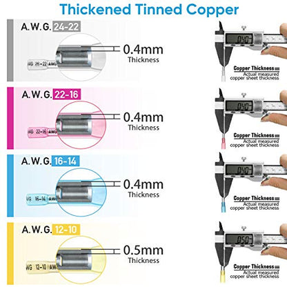 TICONN 240PCS Heat Shrink Butt Connectors, Crimp Wire Connectors Kit - size: 240 PCS-4Sizes