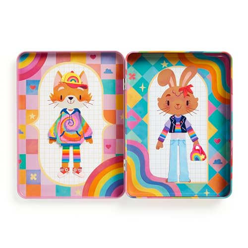 Mudpuppy - Rainbow Fashion Magnetic Tin Play Set for Kids