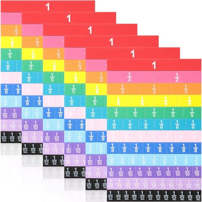 6 Sets Fraction Tiles, Math Manipulatives for Classroom, Vivid Color - color: Vivid Color