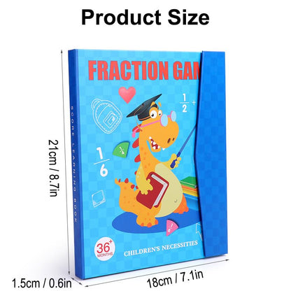 Magnetic Fraction Educational Puzzle, Magnetic Fraction Demonstration Book with Fraction Tiles & Circles, Fraction Manipulatives for Elementary School, Math Learning Skills for Kids