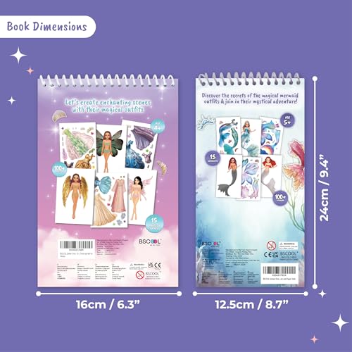 BSCOOL Sticker Book Girls Angels Fairies Mermaids Paper Doll 2-Pack - color: Multipack - Angels & Fairies and Mermaid
