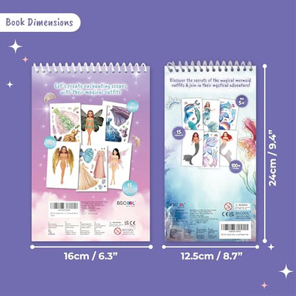 BSCOOL Sticker Book Girls Angels Fairies Mermaids Paper Doll 2-Pack - color: Multipack - Angels & Fairies and Mermaid