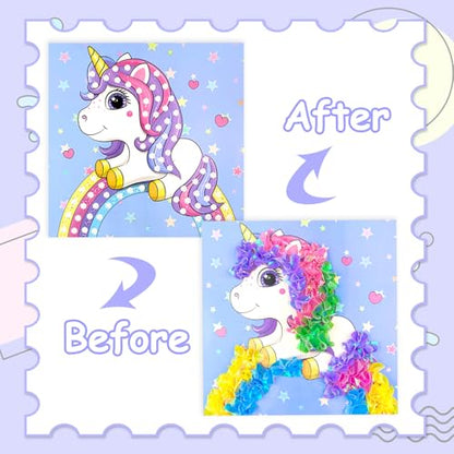 Poke-in Fun Art Fabric Craft- Magical Dream Decor,Mess Free Kids'Paper Craft Kits,Arts and Crafts for Kids,DIY Art Activity Birthday Ideas for Children,Toys for Girls &Boys Ages 4-10+ - style: Magical