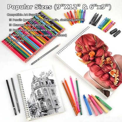 6" x 9" Sketch Pad for Kids, 3-Pack 50 Sheets Sketch Book Drawing Pad - size: 6" x 9"(Pack of 3)