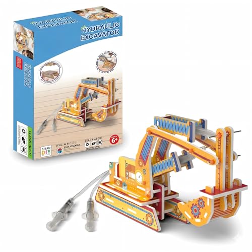 STEM Pneumatic Excavator Kit - Build a Working Digger with Syringe & Tubing - style: Pneumatic Excavator