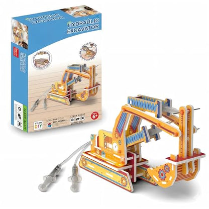 STEM Pneumatic Excavator Kit - Build a Working Digger with Syringe & Tubing - style: Pneumatic Excavator