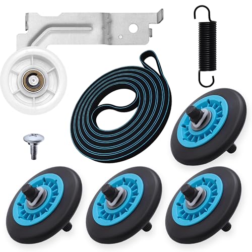 DC97-16782A Dryer Repair Kit For Maytag MDE9700AYW MDE6700AYW MDG9700AWW Samsung DV44AGPXAA DV330AEBXAA01, DC93-00634A Dryer Idler Pulley, 6602-001655 Dryer Belt, Replacement for Samsung Parts