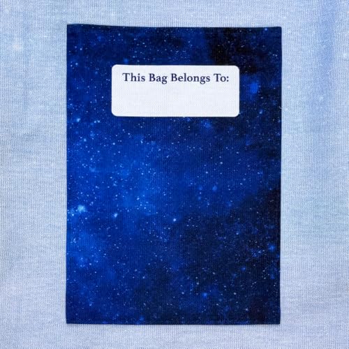 NASA Logo DIY Drawstring Bag Sewing Kit – Space-Themed Fabric Craft Project for Adults – Includes 24" x 43" Dark Blue Canvas Panel & 12ft Nylon Paracord – Create 17" x 13" Handmade Bag - style: Badge