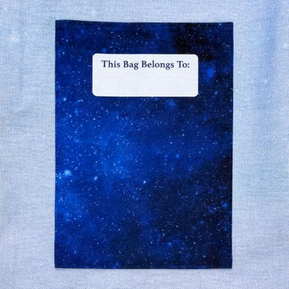 NASA Logo DIY Drawstring Bag Sewing Kit – Space-Themed Fabric Craft Project for Adults – Includes 24" x 43" Dark Blue Canvas Panel & 12ft Nylon Paracord – Create 17" x 13" Handmade Bag - style: Badge