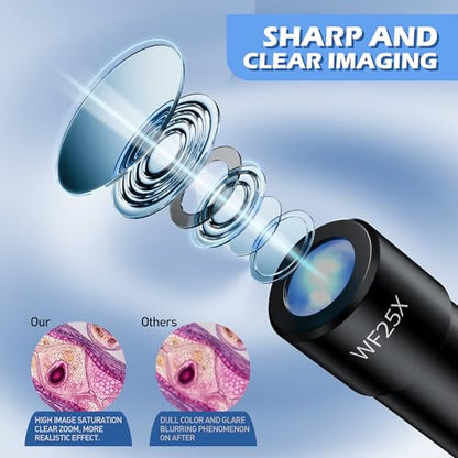 Microscope for Adults Professional, Compound Microscope for Kids 8-12, 100X-3000X High-Power Biological Microscope for Students, School Lab & Home Education, with Slides Set