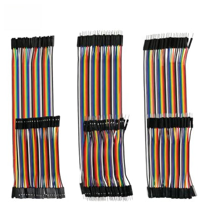 240pcs Dupont Wire Kit 10cm and 20cm, Breadboard Jumper Cables 40-Pin M-F/M-M/F-F, Solderless Prototyping Wires in Plastic Storage Box for Arduino Raspberry Pi Electronics Projects - size: 10+20cm 240PCS