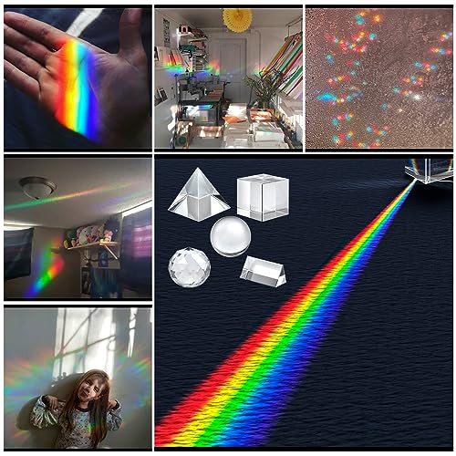 K9 Optical Crystal Photography Prism Set for Teaching Playing, 5 Pack