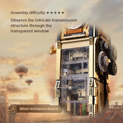 BRICKKK PANTASY Architecture Big Ben Building Set - Steampunk Clock Tower Construction Kit for Adults and Teens, Famous Landmarks London Model, Collectible Building Bricks Toys