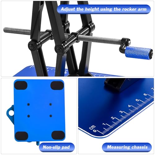 RC Car Work Stand Lift Lower w/Screw Tray for 1/8 1/10 1/12 RC Cars, Blue - color: Blue