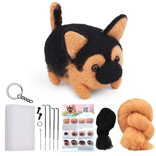 QMNNMA Needle Felting Kit for Beginners, German Shepherd Needle Felting Set - size: German Shepherd