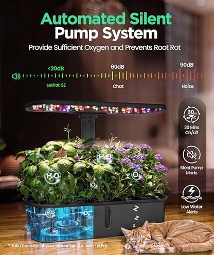 LETPOT LPH-Air 10-Pod Hydroponics Growing System Indoor Garden Kit - size: 10 Pods-Black